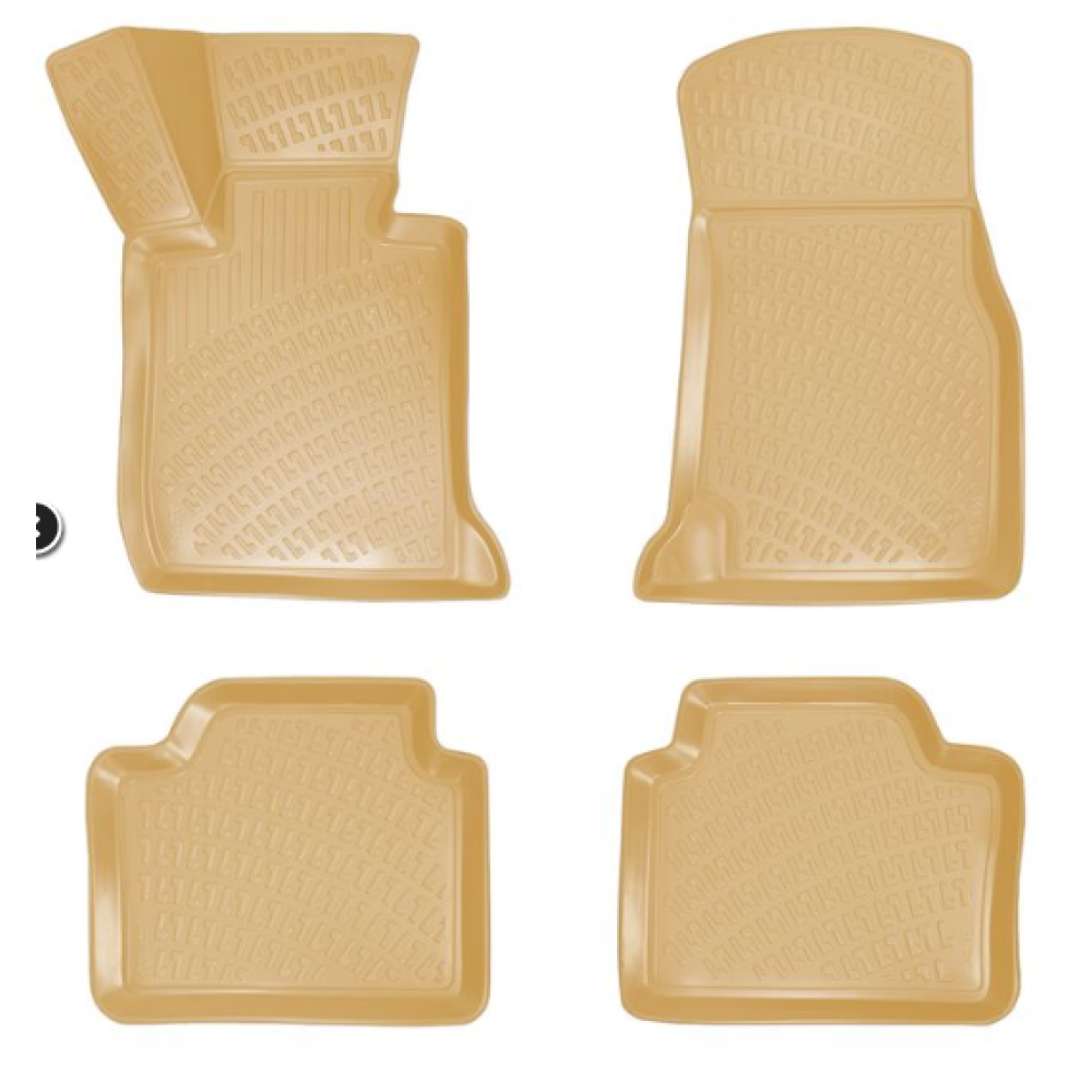 CAR RUBBER FLOOR MATS BEIGE 3D BMW 3 F30/F31 (2012-2018) RIZLINE