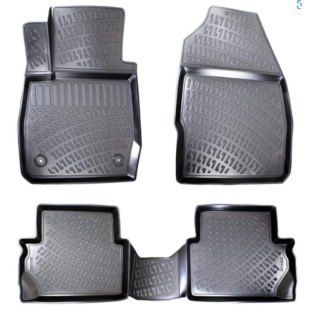 CAR RUBBER FLOOR MATS BLACK 3D Ford Puma (2019-...) RIZLINE