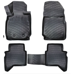 CAR RUBBER FLOOR MATS BLACK 3D Ford Ranger (2016-...) RIZLINE