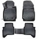 CAR RUBBER FLOOR MATS BLACK 3D Ford Ranger (2016-...) RIZLINE