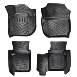 CAR RUBBER FLOOR MATS BLACK 3D Honda HR-V II (2015-2021) RIZLINE
