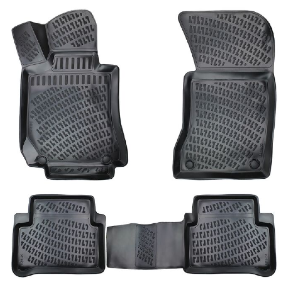 CAR RUBBER FLOOR MATS BLACK 3D Mercedes E-Class W210 (1995-2002) RIZLINE