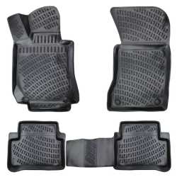 CAR RUBBER FLOOR MATS BLACK 3D Mercedes E-Class W210 (1995-2002) RIZLINE
