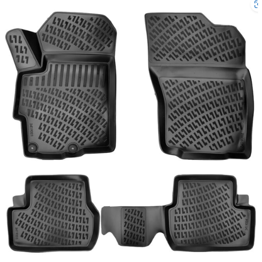 CAR RUBBER FLOOR MATS BLACK 3D Mitsubishi   Lancer (2007-2017) RIZLINE