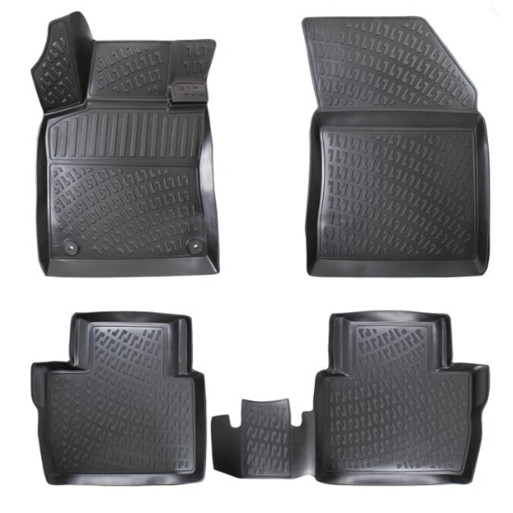 CAR RUBBER FLOOR MATS BLACK 3D Peugeot 508 II (2018-...) RIZLINE
