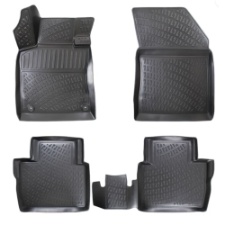 CAR RUBBER FLOOR MATS BLACK 3D Peugeot 508 II (2018-...) RIZLINE