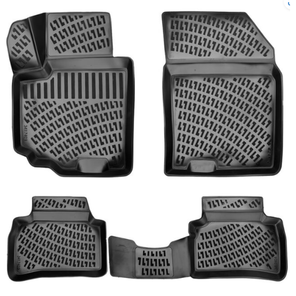CAR RUBBER FLOOR MATS BLACK 3D Suzuki Swift   (2010-2017) RIZLINE