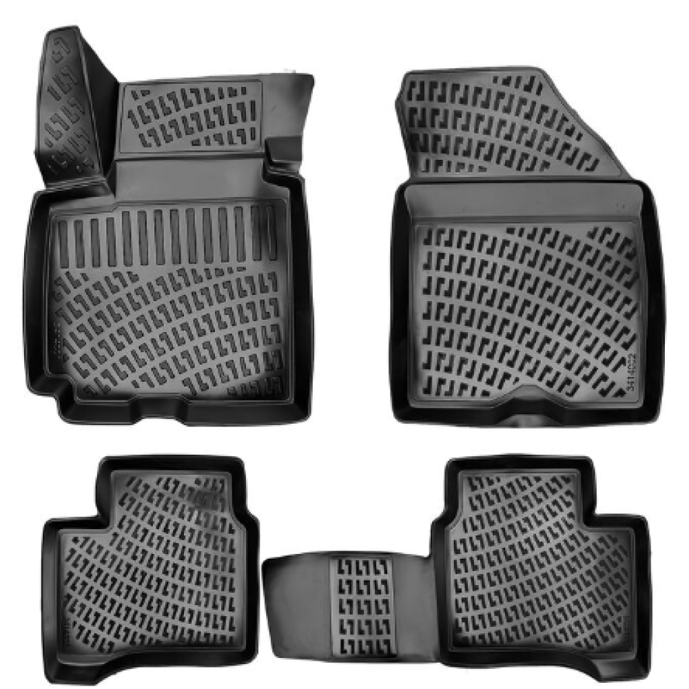 CAR RUBBER FLOOR MATS BLACK 3D Suzuki Swift  (2017-...) RIZLINE