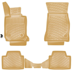 CAR RUBBER FLOOR MATS BEIGE 3D BMW 3 G20/G21 (2019-...) RIZLINE