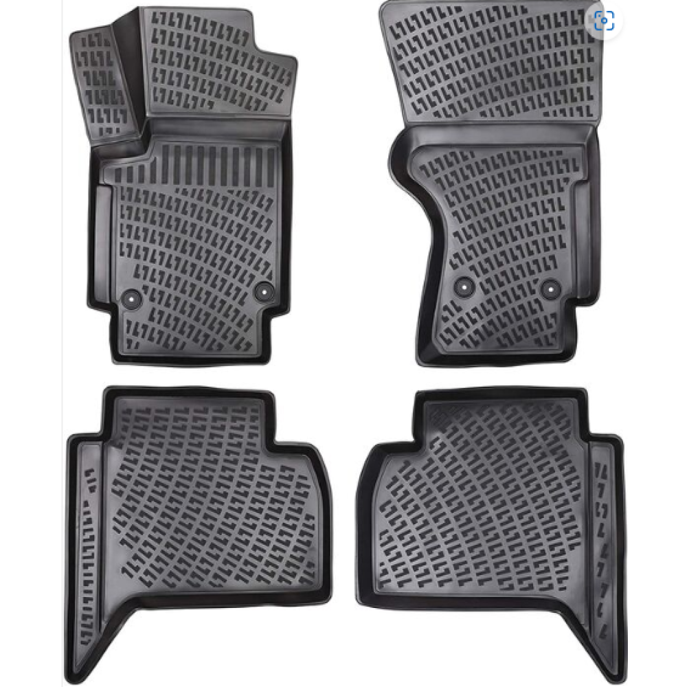 CAR RUBBER FLOOR MATS BLACK 3D Volkswagen  Amarok  (2010-...) RIZLINE