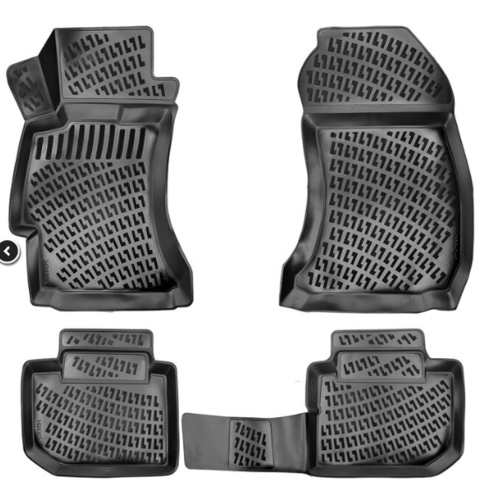 CAR RUBBER FLOOR MATS BLACK 3D Subaru Forester III (2008-2013) RIZLINE