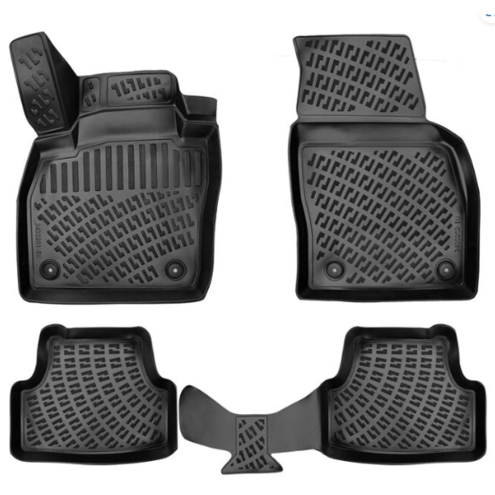 CAR RUBBER FLOOR MATS BLACK 3D Volkswagen  Taigo (2022-...) RIZLINE