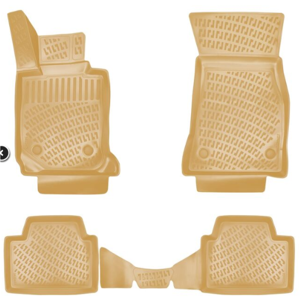 CAR RUBBER FLOOR MATS BEIGE 3D BMW 5 E39 (1996-2003) RIZLINE