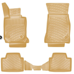 CAR RUBBER FLOOR MATS BEIGE 3D BMW 5 E39 (1996-2003) RIZLINE