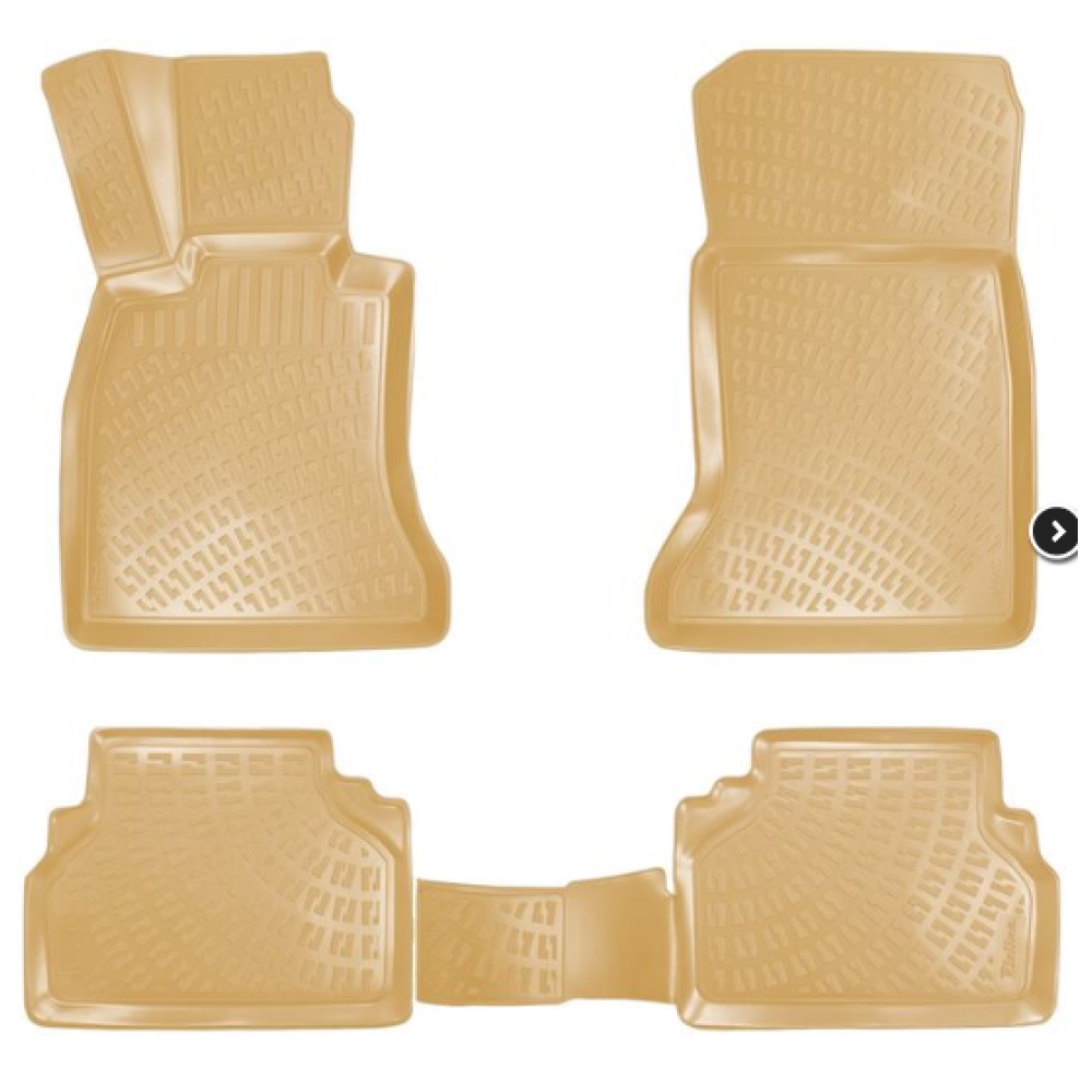 CAR RUBBER FLOOR MATS BEIGE 3D BMW 5 E60/E61 (2003-2010) RIZLINE