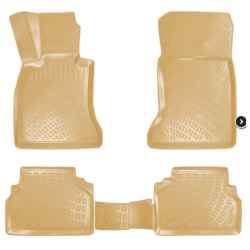 CAR RUBBER FLOOR MATS BEIGE 3D BMW 5 E60/E61 (2003-2010) RIZLINE