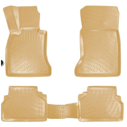 CAR RUBBER FLOOR MATS BEIGE 3D BMW 5 F10/F11 (2010-2013) RIZLINE