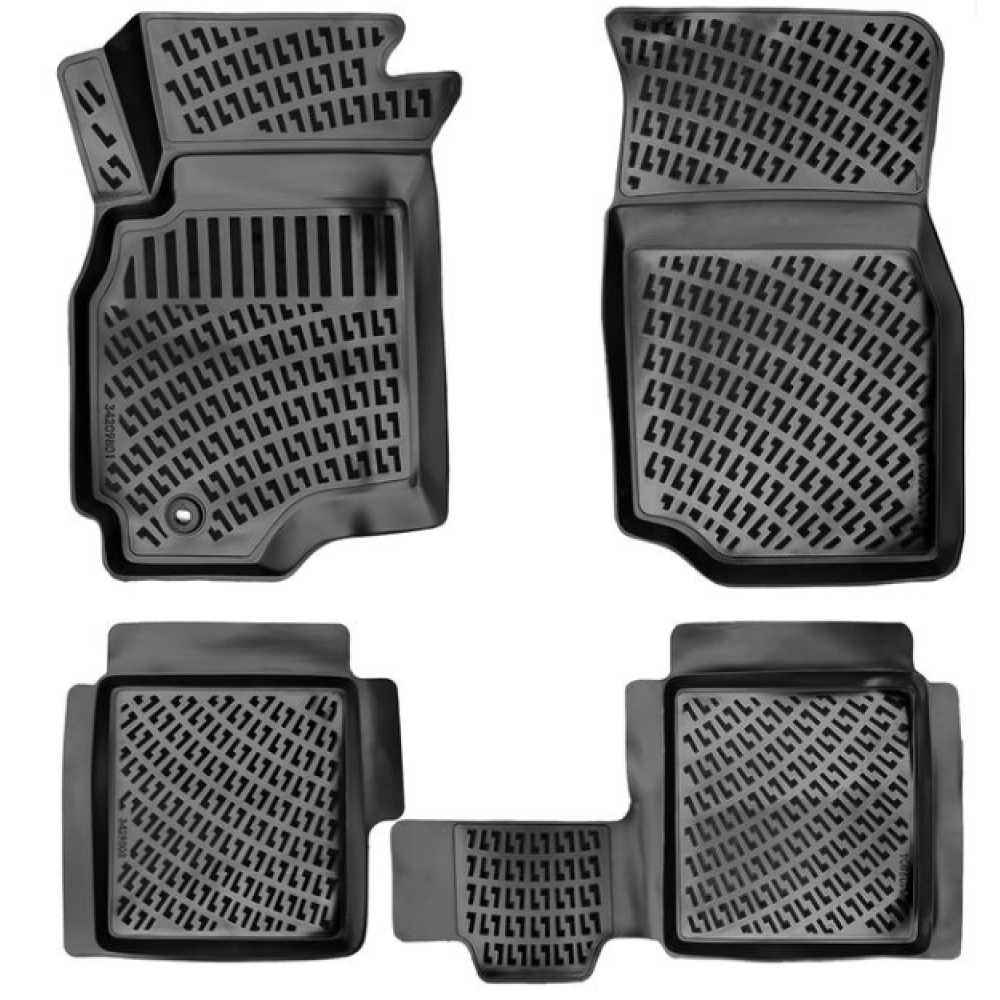 CAR RUBBER FLOOR MATS BLACK 3D Mitsubishi   Lancer  (2001-2007) RIZLINE