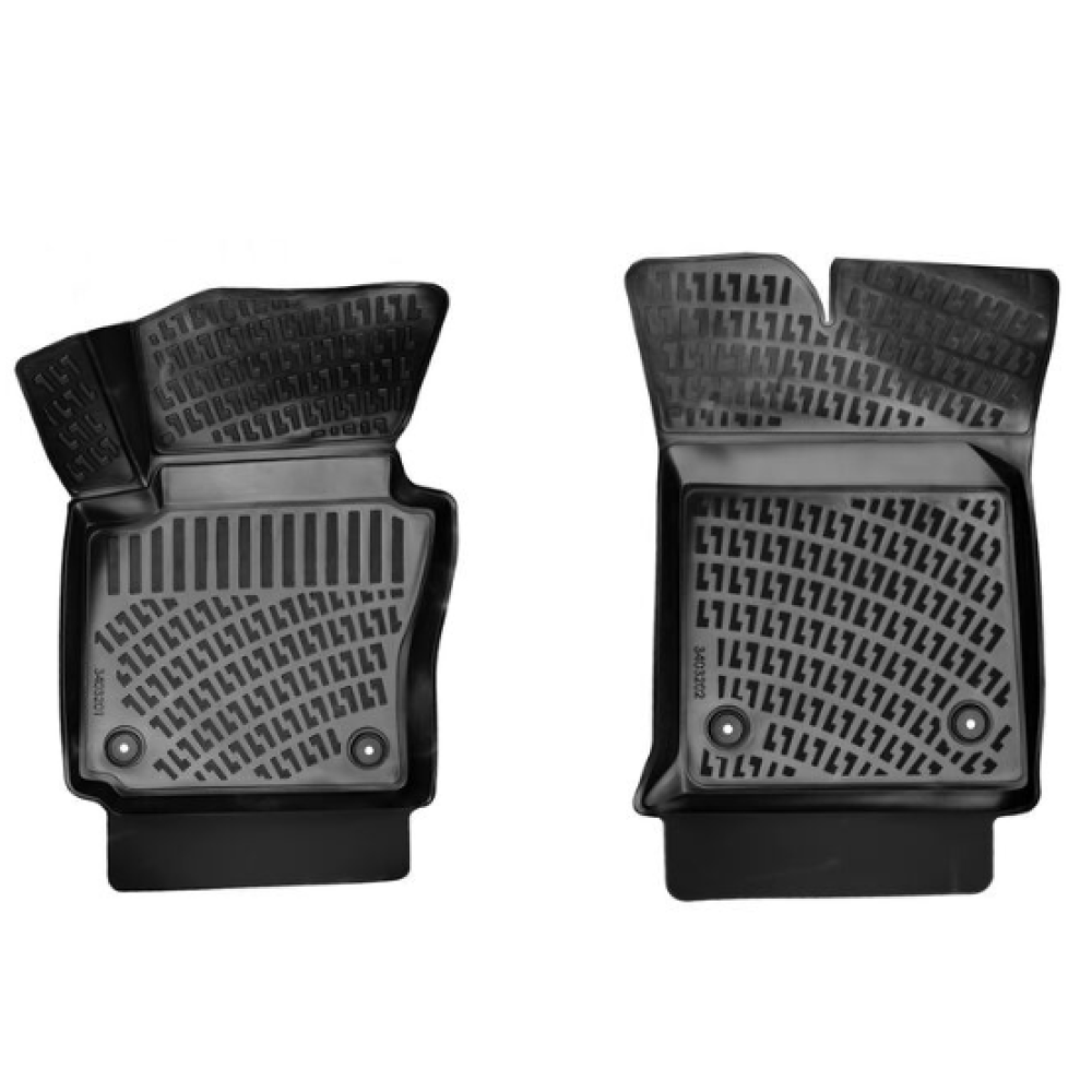 CAR RUBBER FLOOR MATS BLACK 3D Volkswagen Caddy (2v.) (2004-2020) RIZLINE