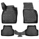 CAR RUBBER FLOOR MATS BLACK 3D Volkswagen Polo (2017-...) RIZLINE