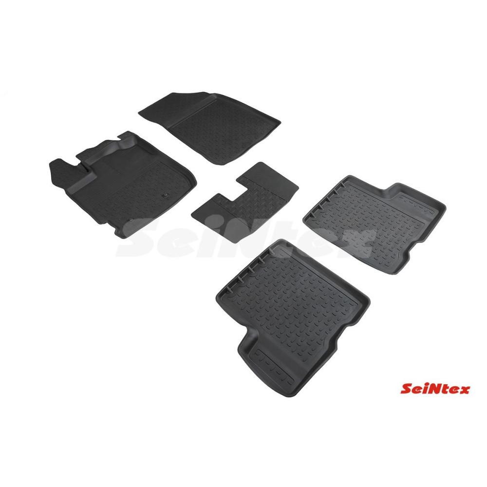Car rubber floor mats black SEINTEX *BORT* DACIA DUSTER (2018-...) 