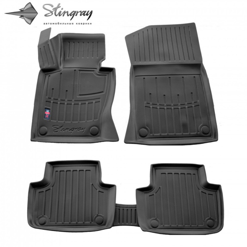 CAR RUBBER FLOOR MATS BLACK BMW X3 (E83) (2003-2010) 3D STINGRAY