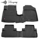 CAR RUBBER FLOOR MATS BLACK HONDA CR-V III (2006-2012) 3D STINGRAY