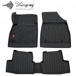 CAR RUBBER FLOOR MATS BLACK OPEL Astra K (2015-2021)  3D STINGRAY