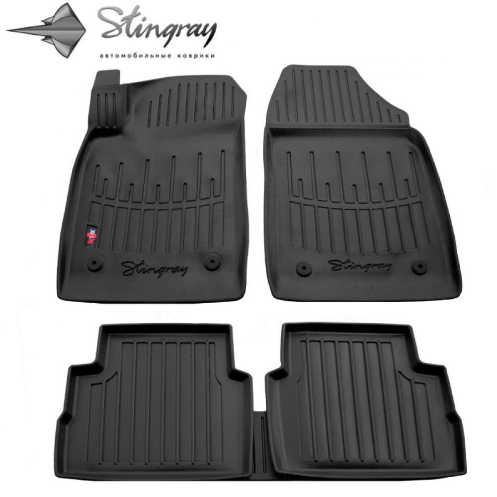 CAR RUBBER FLOOR MATS BLACK OPEL Vectra C Sedan/HB (2002-2008) 3D STINGRAY