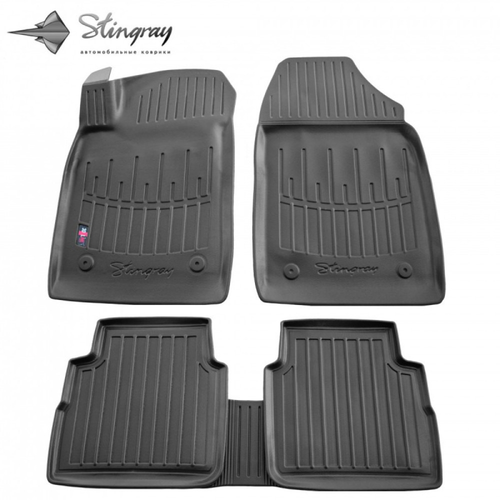 CAR RUBBER FLOOR MATS BLACK OPEL Vectra C Caravan (2002-2008)  3D STINGRAY