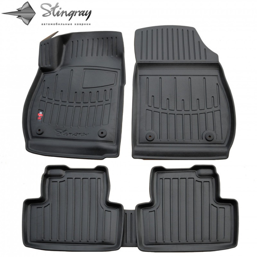 CAR RUBBER FLOOR MATS BLACK OPEL Zafira С (2011-2019) 3D STINGRAY