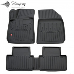 CAR RUBBER FLOOR MATS BLACK PEUGEOT 308 II SW (2013-2021) 3D STINGRAY