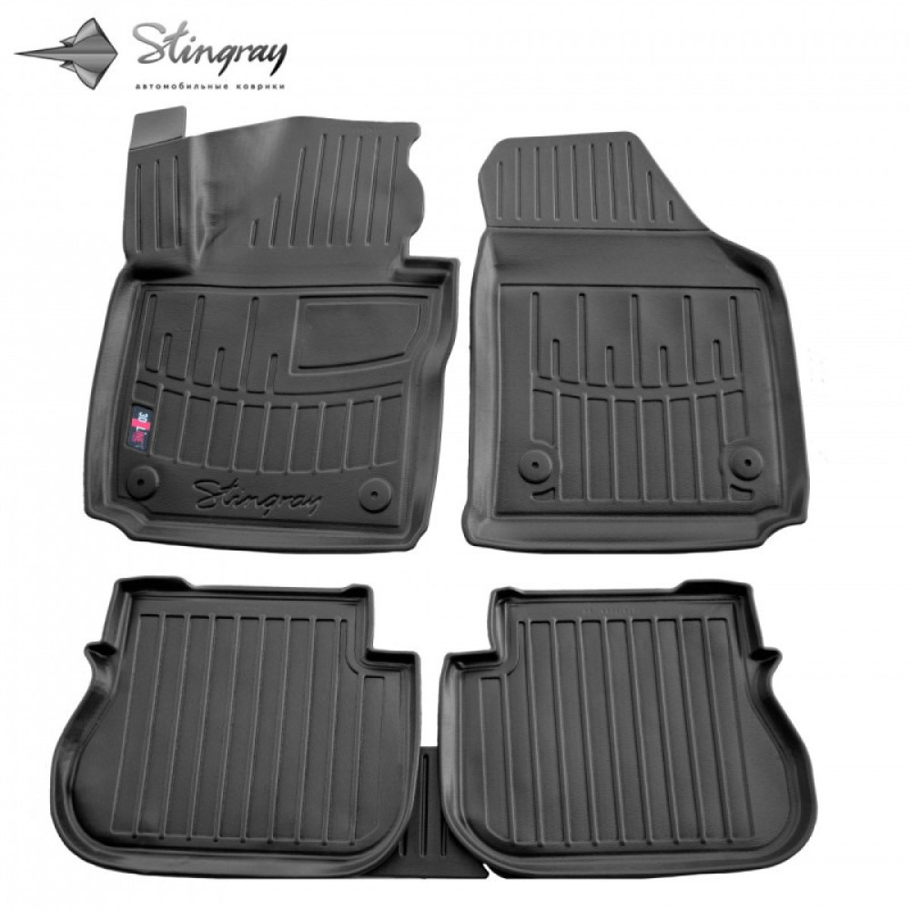 CAR RUBBER FLOOR MATS BLACK VOLKSWAGEN Caddy (5s.)(2004-2020) 3D STINGRAY