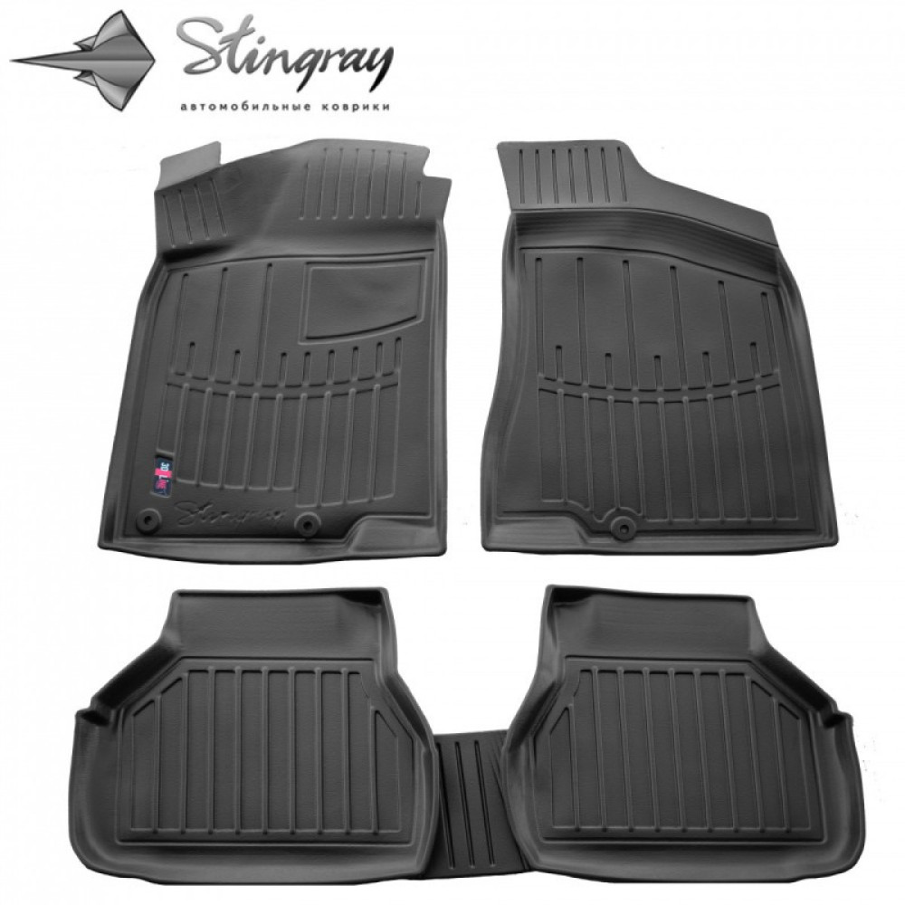 CAR RUBBER FLOOR MATS BLACK VOLKSWAGEN Passat B4 (1993-1996)  3D STINGRAY