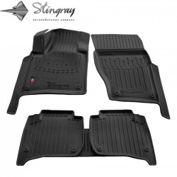 CAR RUBBER FLOOR MATS BLACK VOLKSWAGEN Touareg II (2010-2018) 3D STINGRAY