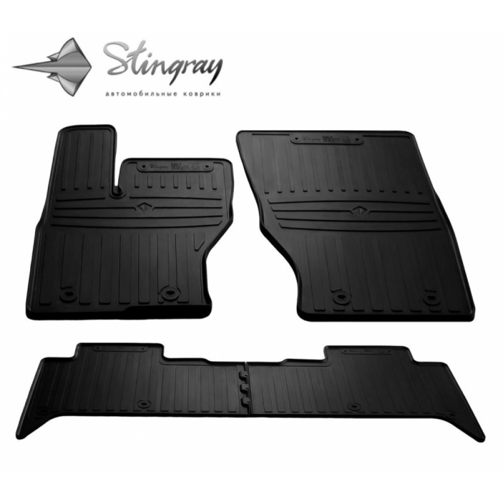 CAR RUBBER FLOOR MATS BLACK LAND ROVER Discovery V  (2017-...) STINGRAY