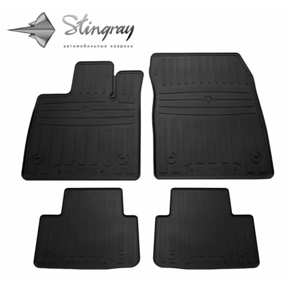 CAR RUBBER FLOOR MATS BLACK JAGUAR I-Pace (2018-...) STINGRAY