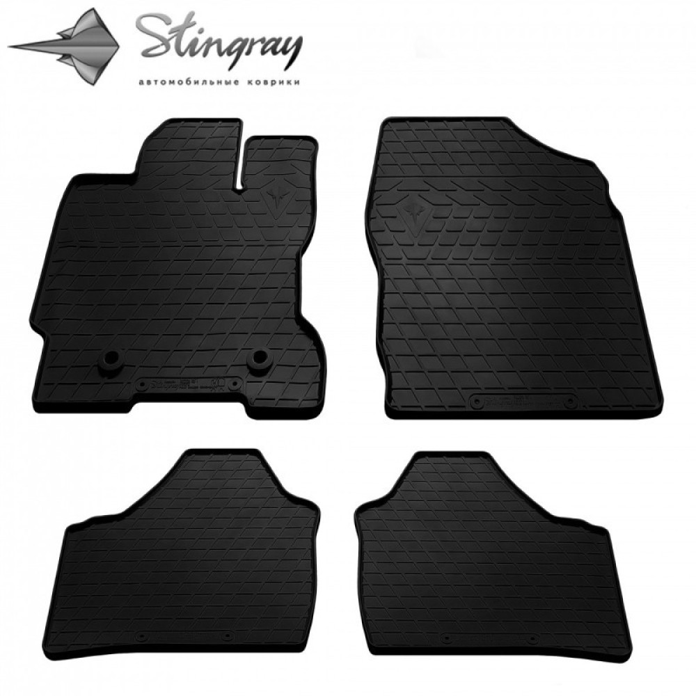 CAR RUBBER FLOOR MATS BLACK  TOYOTA Prius (2003-2009) STINGRAY