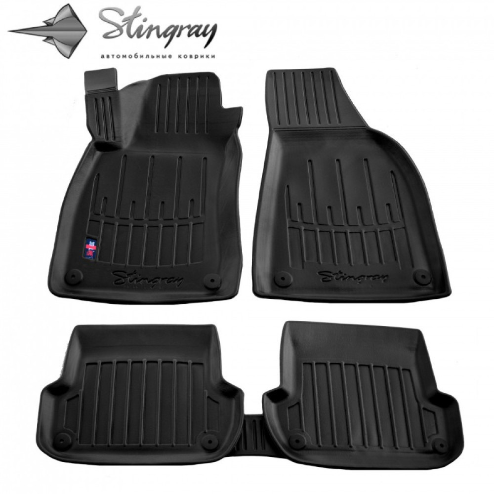 CAR RUBBER FLOOR MATS BLACK AUDI A4 (2000-2008) 3D STINGRAY