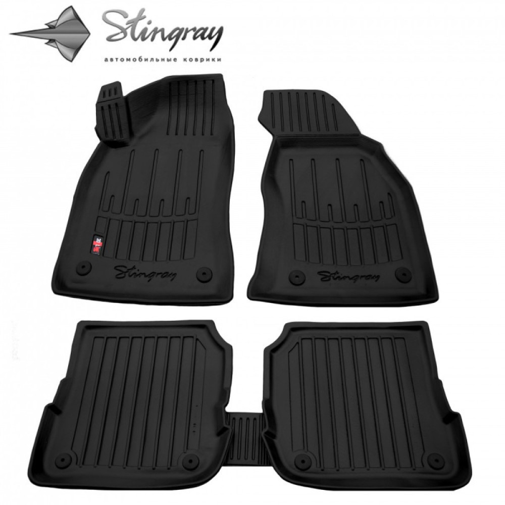 CAR RUBBER FLOOR MATS BLACK AUDI A6 (1997-2004) 3D STINGRAY