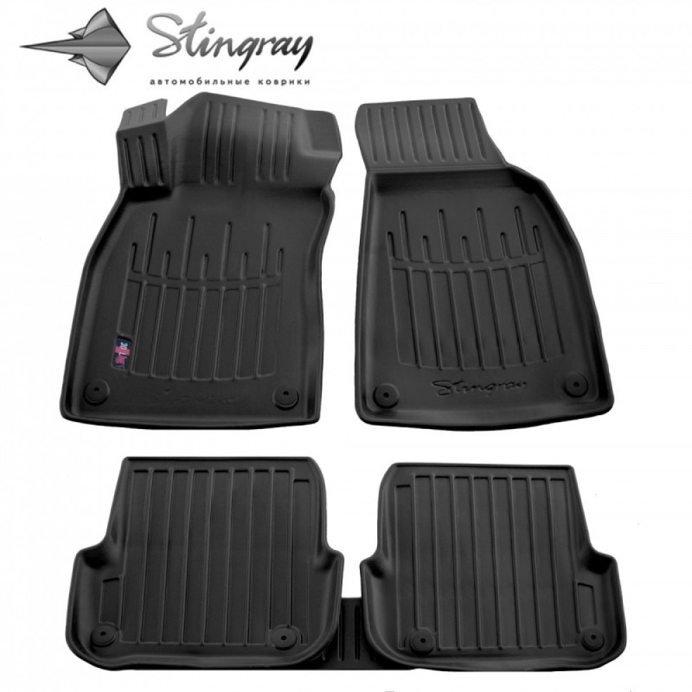 CAR RUBBER FLOOR MATS BLACK AUDI A6 (2006-2011) 3D STINGRAY
