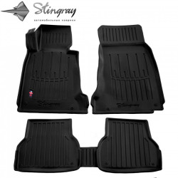 CAR RUBBER FLOOR MATS BLACK BMW 5 E39 (1995-2003) 3D STINGRAY