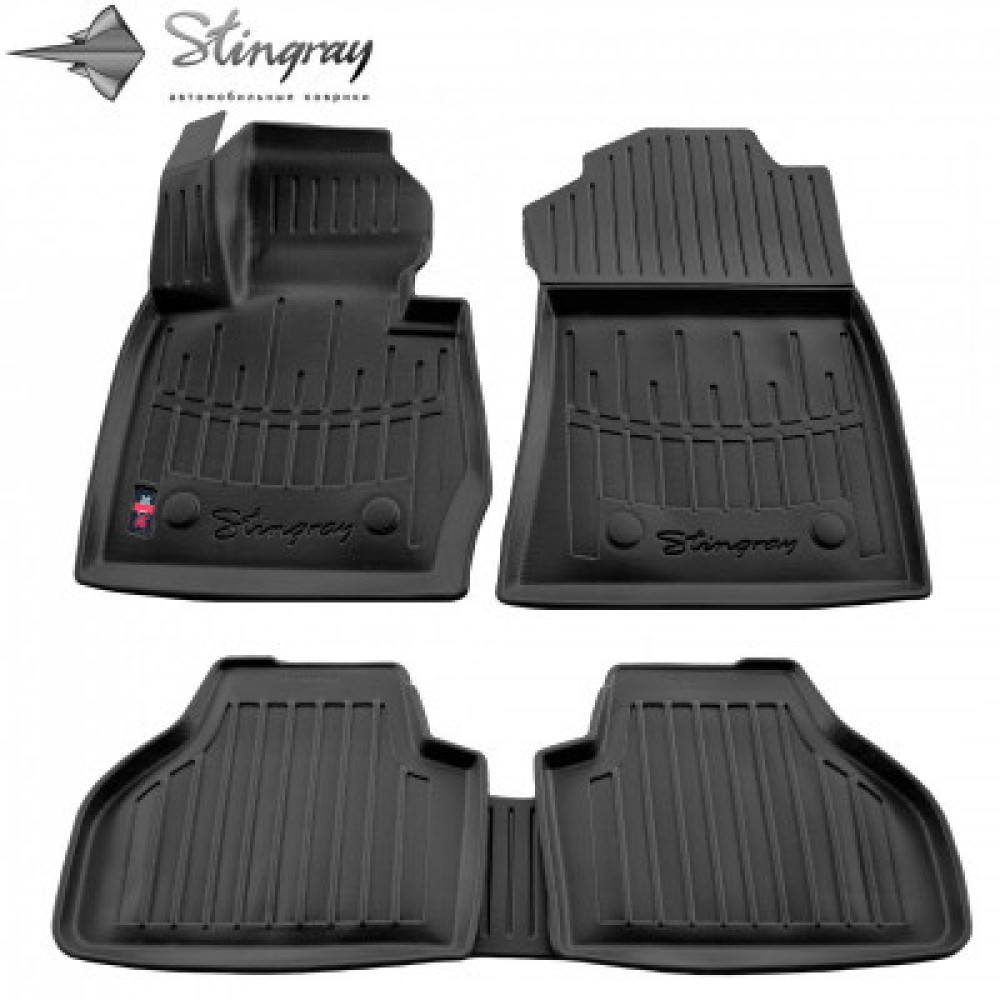 CAR RUBBER FLOOR MATS BLACK BMW X3 (F25) (2010-2017) 3D STINGRAY