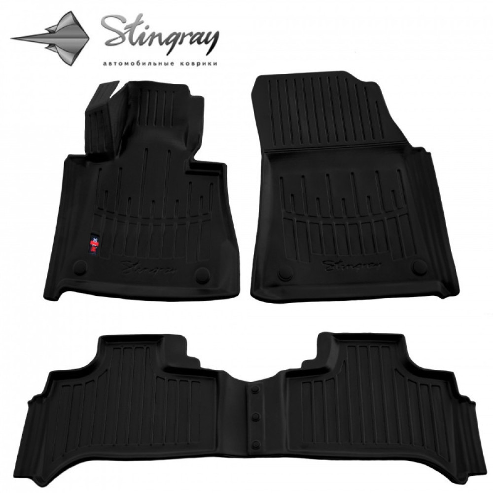 CAR RUBBER FLOOR MATS BLACK BMW X5 (E53) (1999-2006) 3D STINGRAY