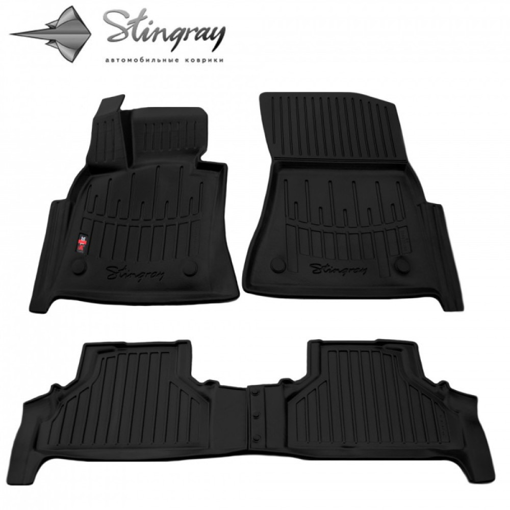 CAR RUBBER FLOOR MATS BLACK  BMW X5 (E70) (2006-2013) 3D STINGRAY