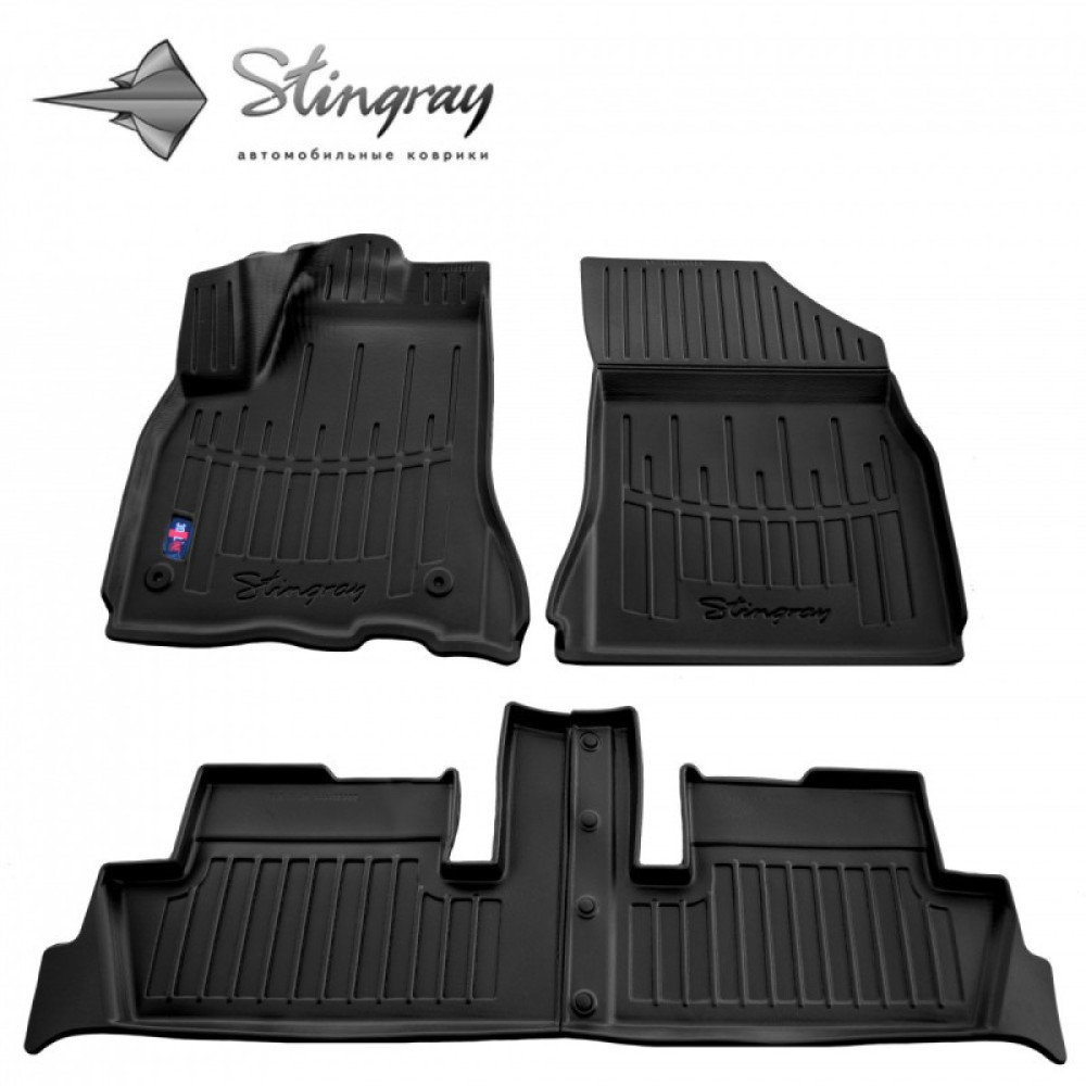 CAR RUBBER FLOOR MATS BLACK CITROEN C4 Picasso/Grand C4 Picasso (2006-2013) 3D STINGRAY