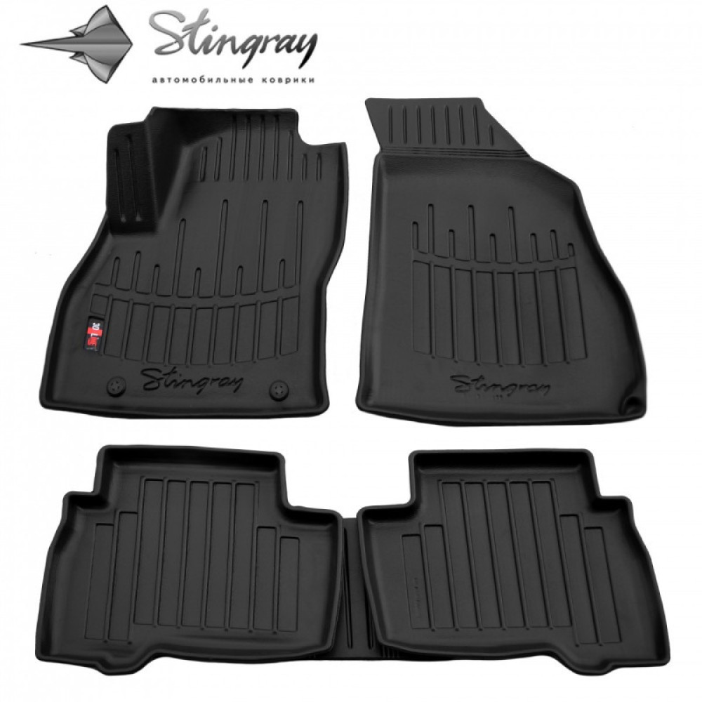 CAR RUBBER FLOOR MATS BLACK CITROEN Nemo (2008-...) 3D STINGRAY