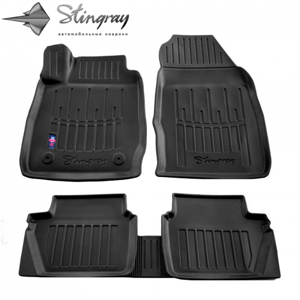 CAR RUBBER FLOOR MATS BLACK FORD FIESTA (2008-2017) 3D STINGRAY