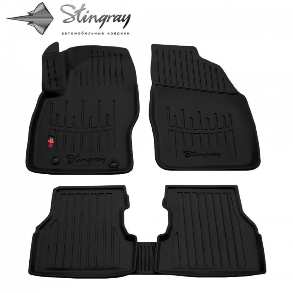 CAR RUBBER FLOOR MATS BLACK FORD FOCUS II (2004-2011) 3D STINGRAY