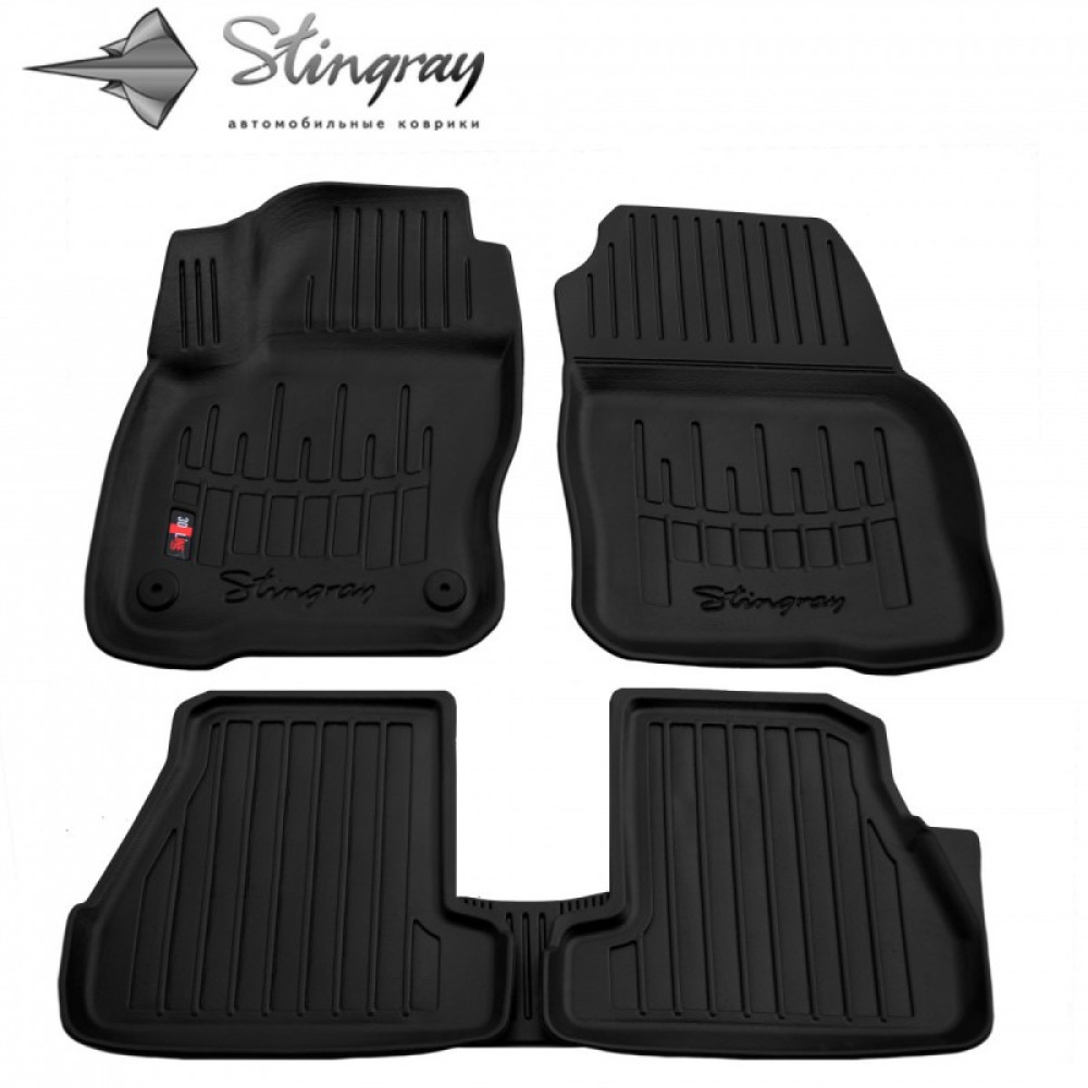 CAR RUBBER FLOOR MATS BLACK FORD FOCUS III (2011-2015) 3D STINGRAY